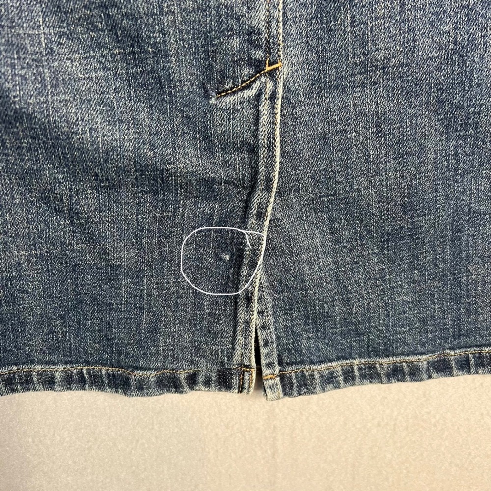 Lauren Ralph Lauren Denim Skirt Sz 8 Blue Pencil Knee Length Utility Pockets - Picture 10 of 10